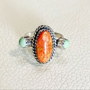 NWT Vintage Running Bear Silver Turquoise Ring